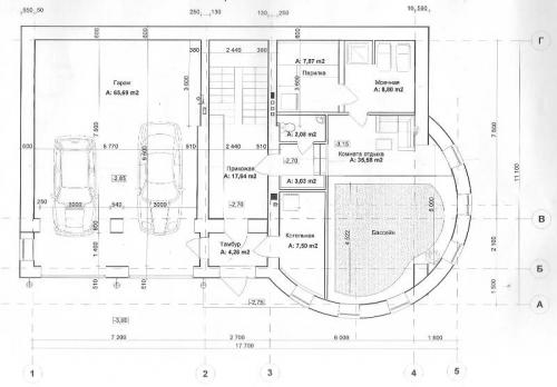 План цокольного этажа (перегородки можно изменить)